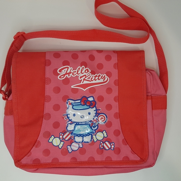 Sanrio Handbags - Vintage Hello Kitty Red and Pink Polka Dot Candy Messenger Bag